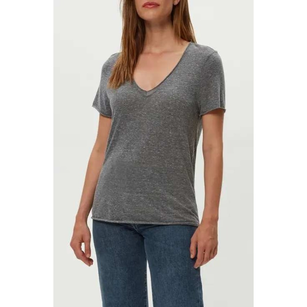Jo&co xl scoop v tee heathered gray XL jeans top fun casual capsule favorite EUC